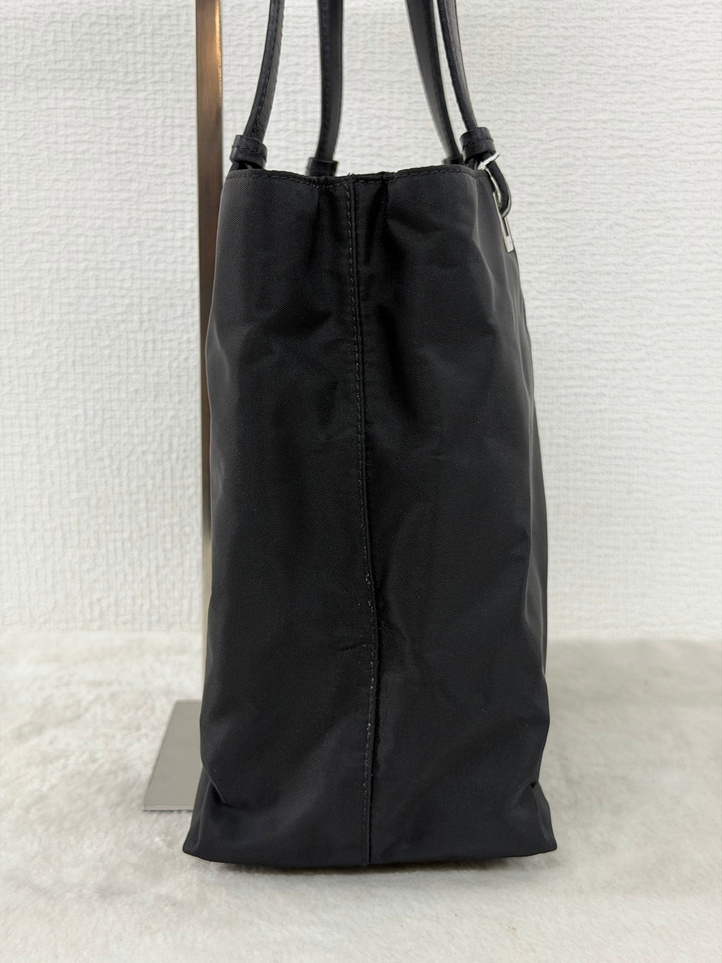 PRADA Tessuto Nylon Square Tote Bag Black with Authenticity Card