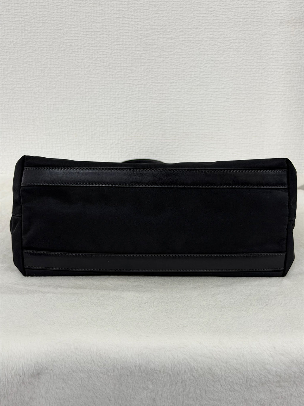 PRADA Tessuto Nylon Square Tote Bag Black with Authenticity Card