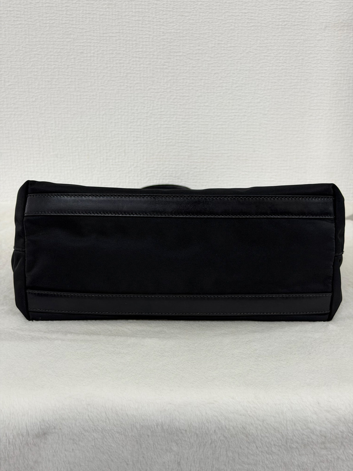 PRADA Tessuto Nylon Square Tote Bag Black with Authenticity Card
