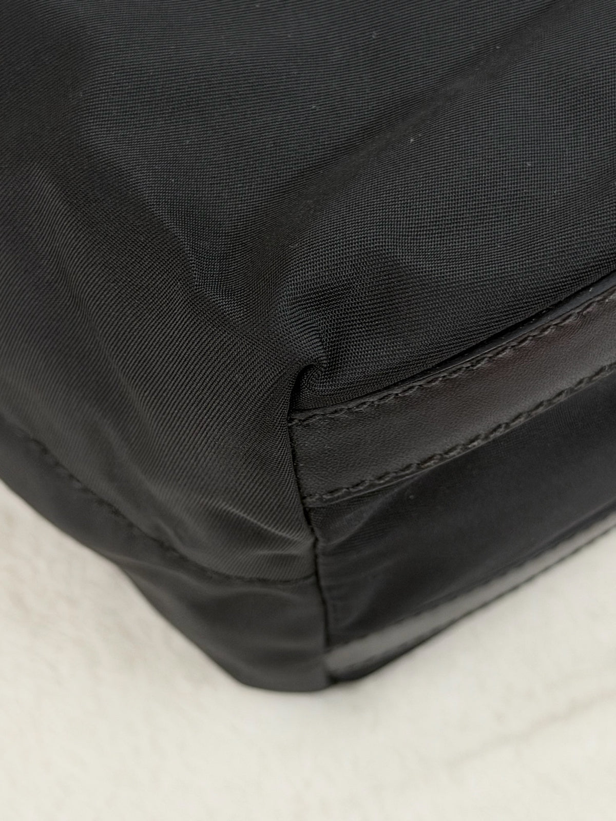 PRADA Tessuto Nylon Square Tote Bag Black with Authenticity Card