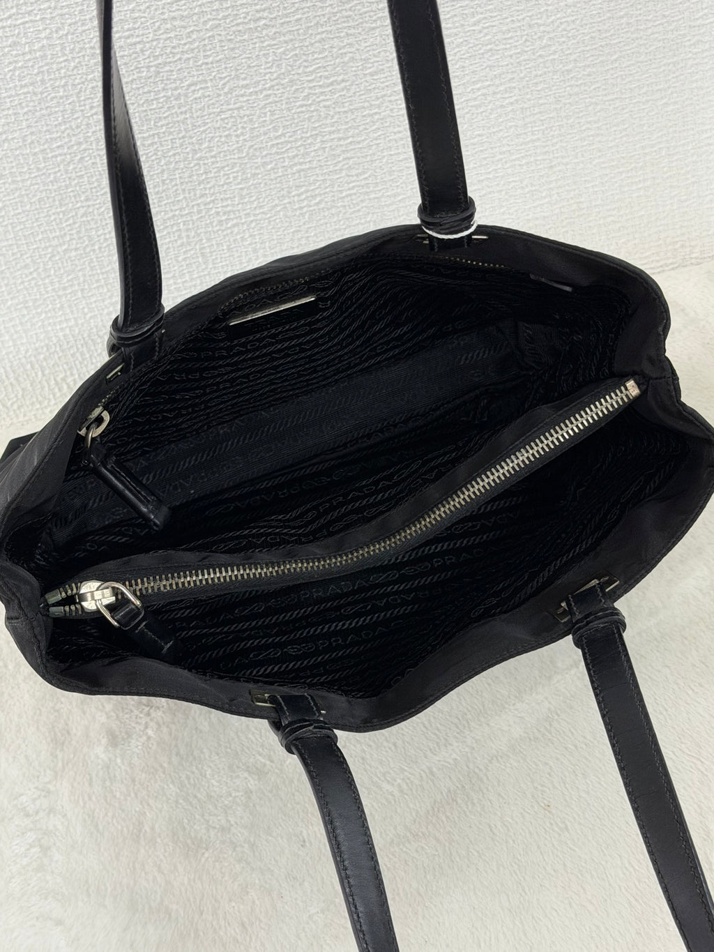 PRADA Tessuto Nylon Square Tote Bag Black with Authenticity Card