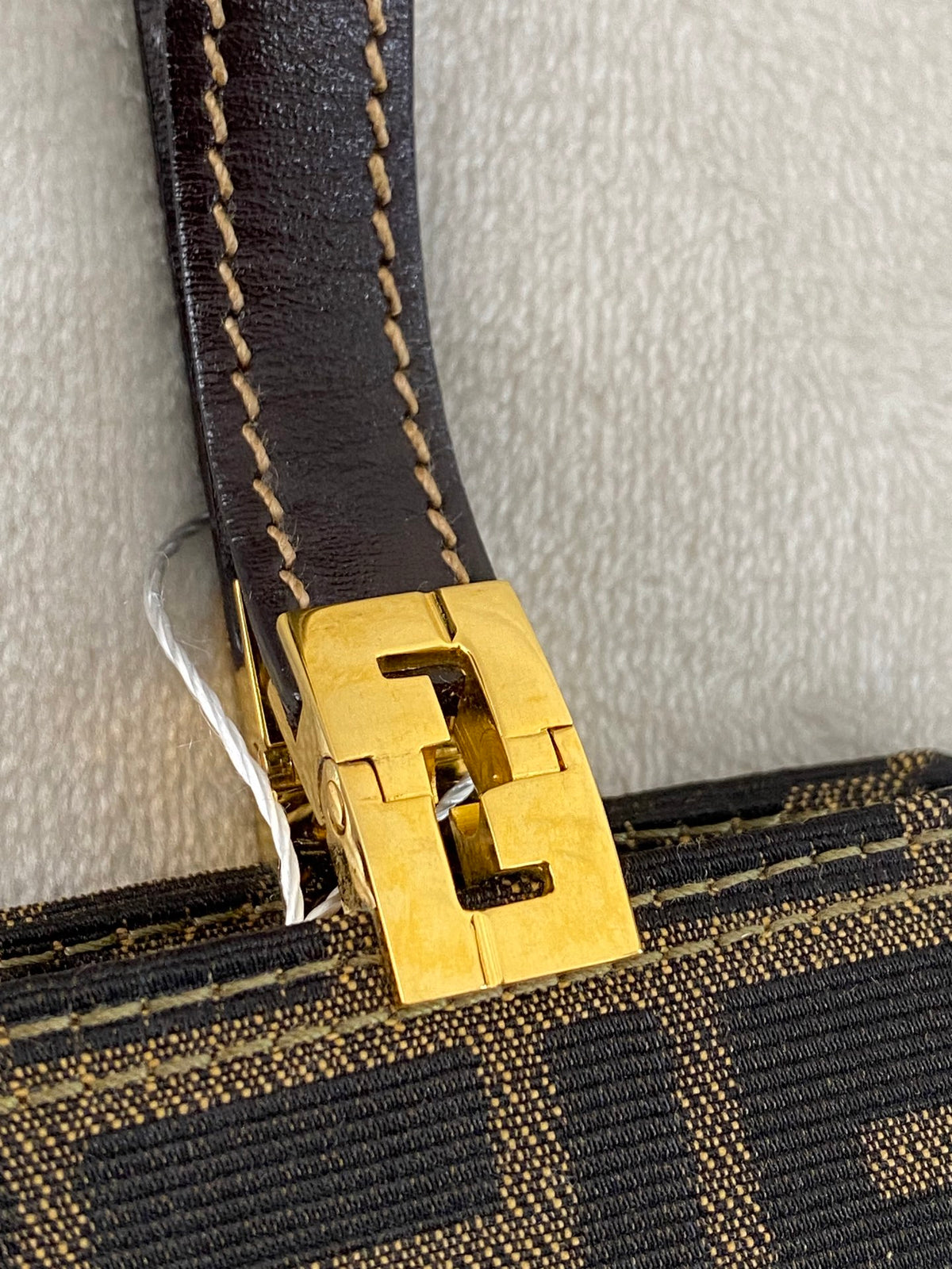 Fendi Vintage Zucca Canvas Leather Shoulderbag