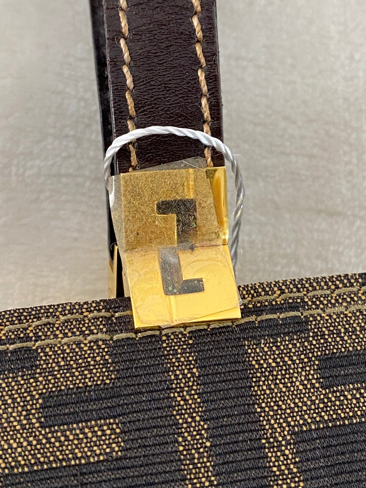 Fendi Vintage Zucca Canvas Leather Shoulderbag