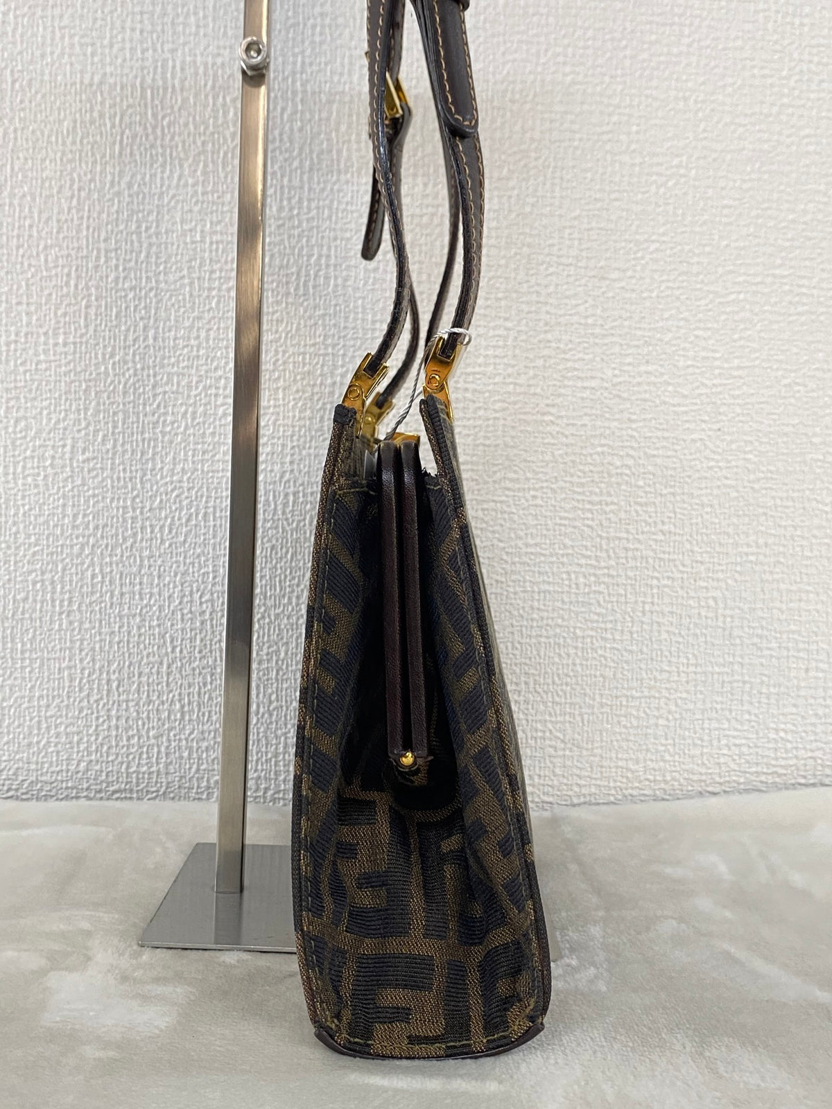 Fendi Vintage Zucca Canvas Leather Shoulderbag