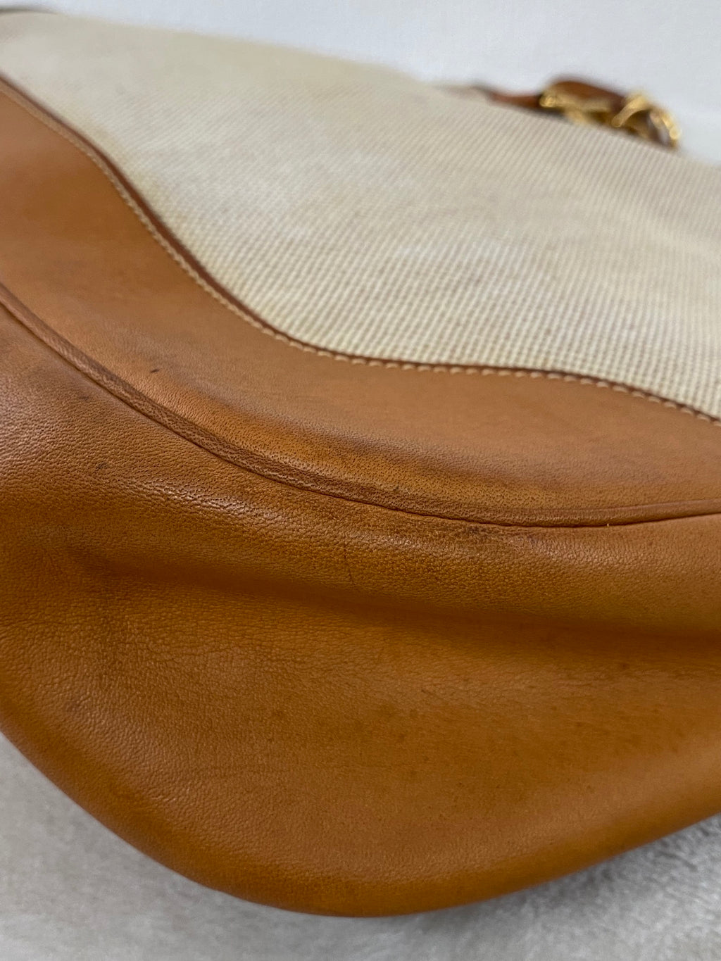 Hermès Vintage Toile Canvas Leather Tsako Shoulder Bag