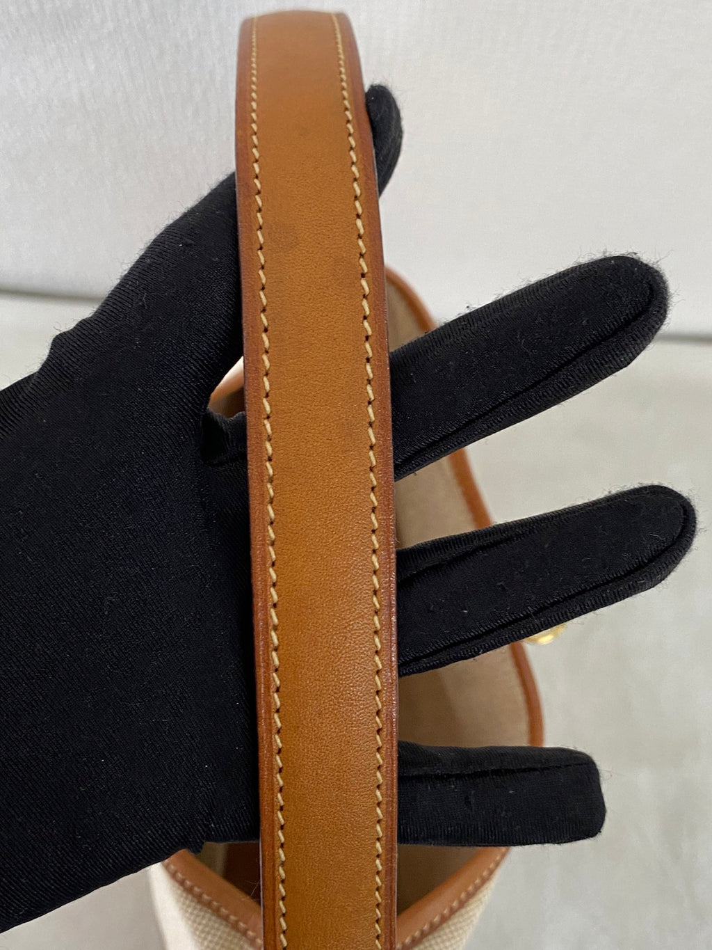 Hermès Vintage Toile Canvas Leather Tsako Shoulder Bag
