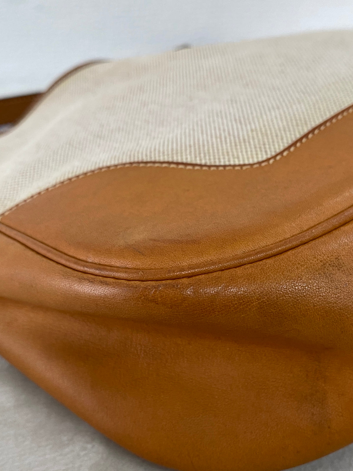 Hermès Vintage Toile Canvas Leather Tsako Shoulder Bag