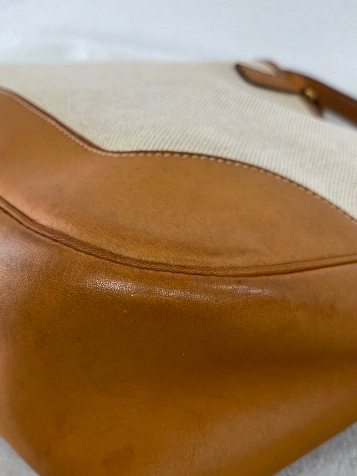 Hermès Vintage Toile Canvas Leather Tsako Shoulder Bag