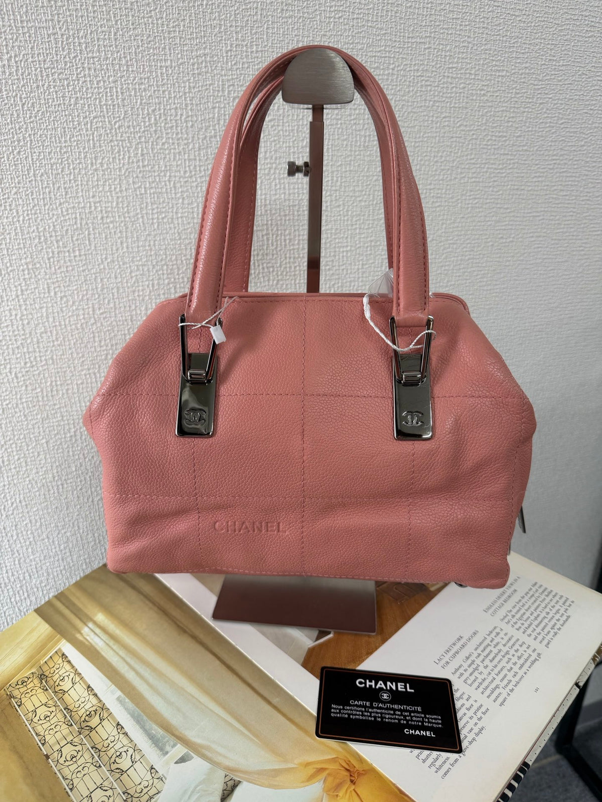 Chanel Chocobar Caviar Skin Bowling Bag