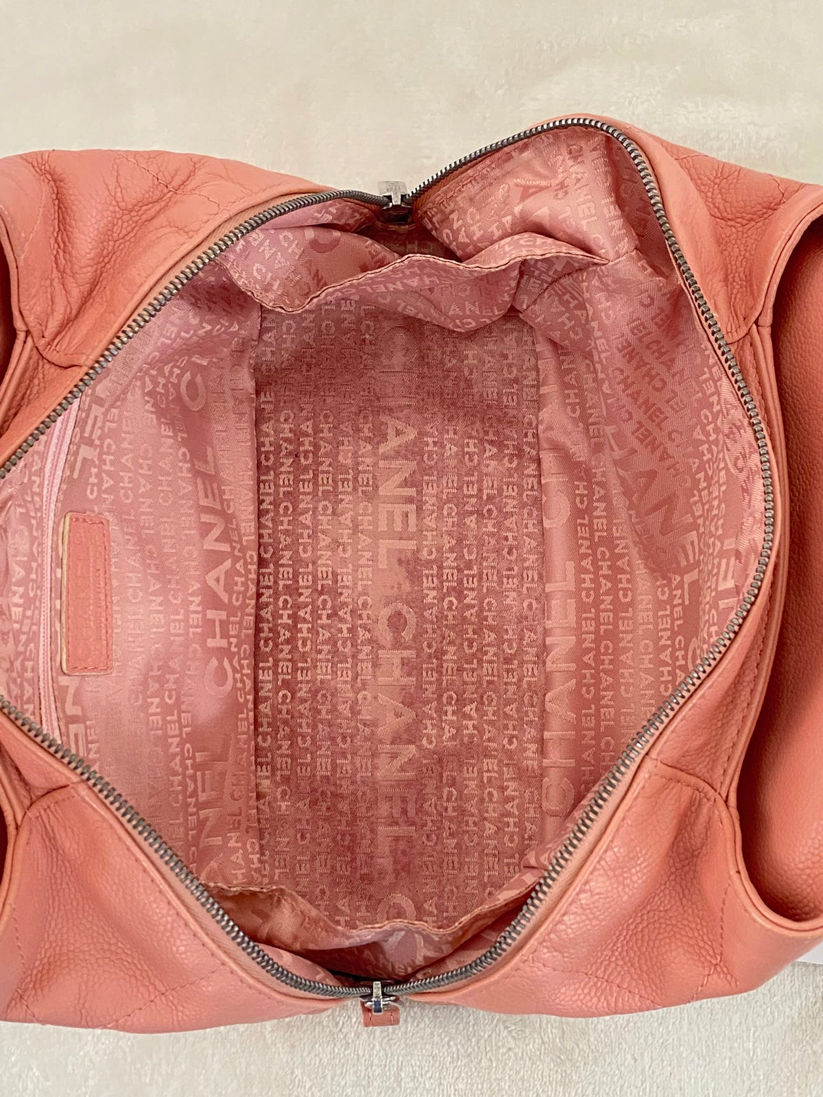 Chanel Chocobar Caviar Skin Bowling Bag