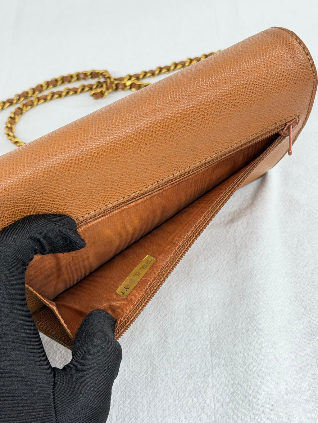 Chanel Vintage Brown Caviar Classic Wallet On Chain