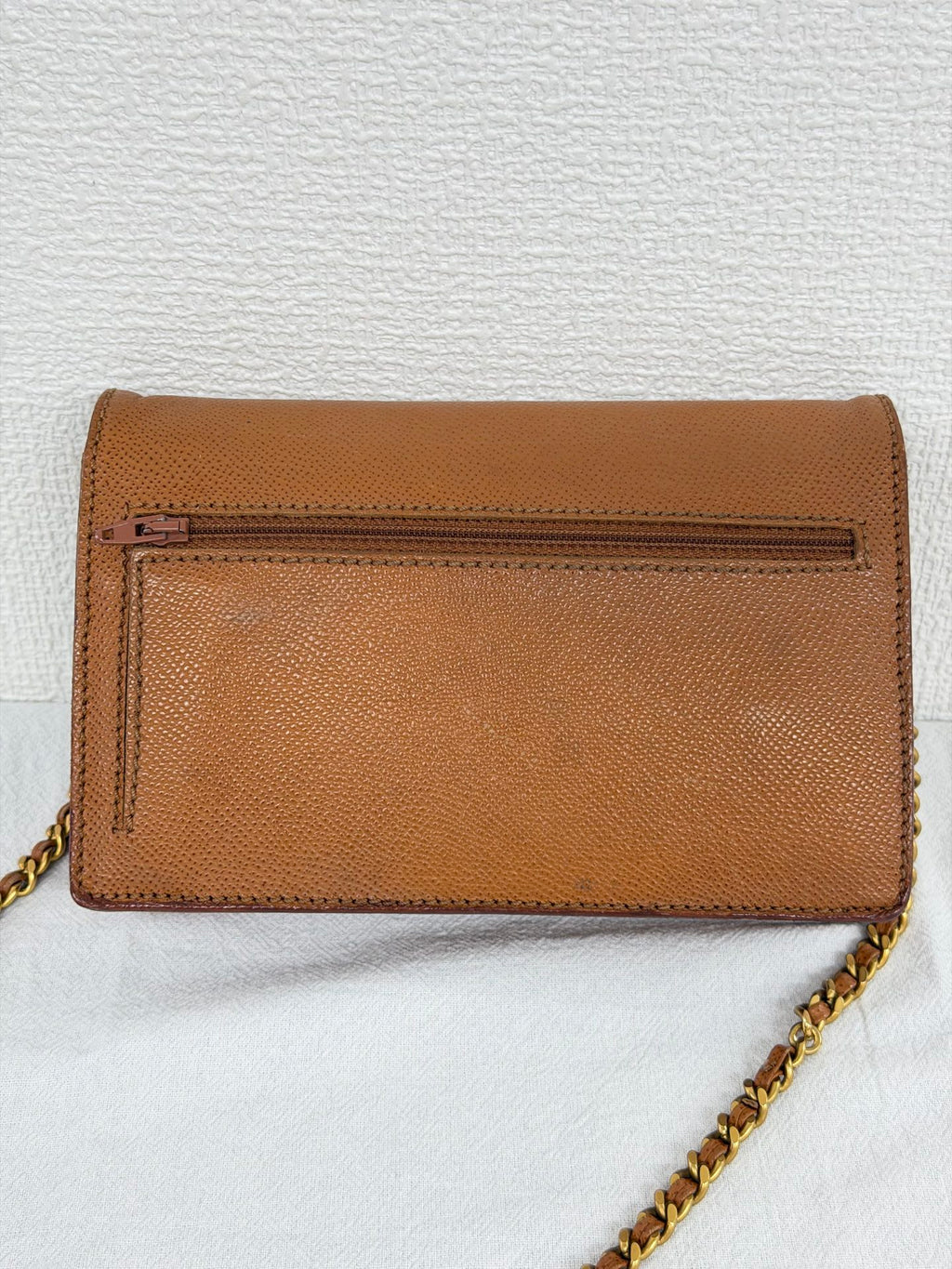 Chanel Vintage Brown Caviar Classic Wallet On Chain