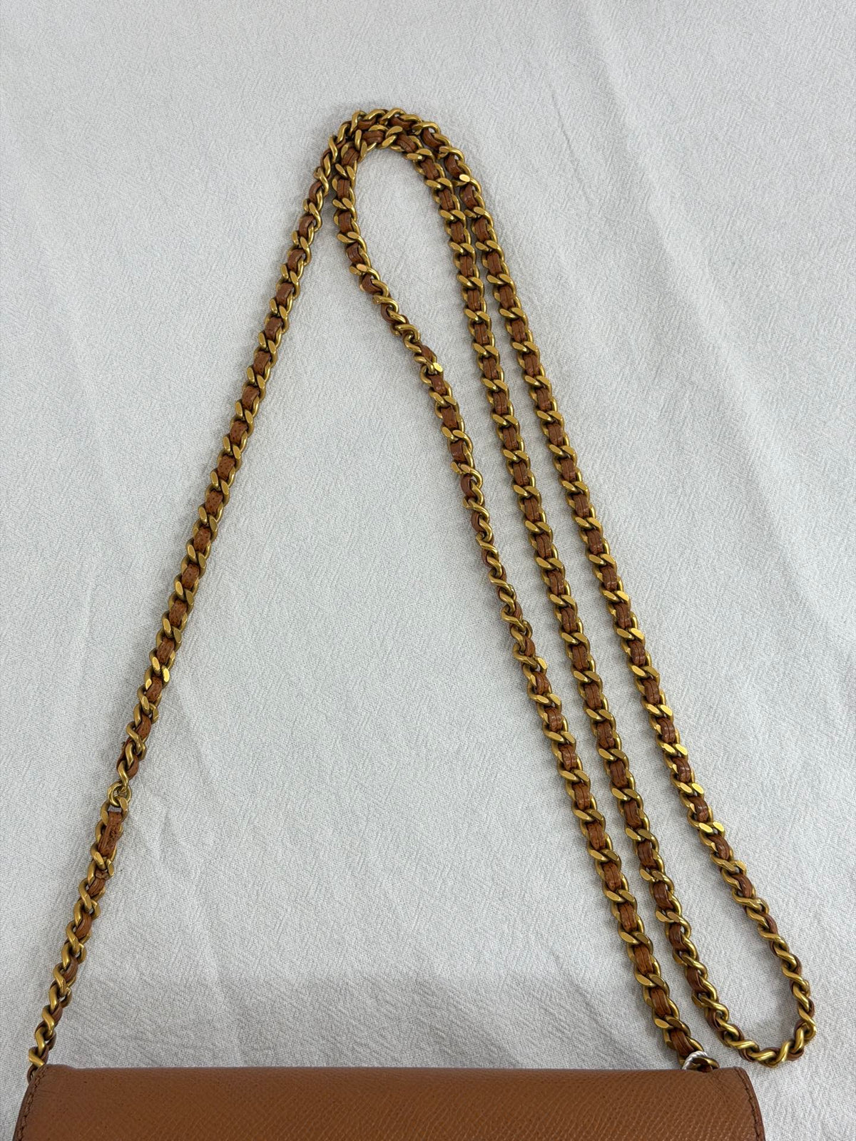 Chanel Vintage Brown Caviar Classic Wallet On Chain