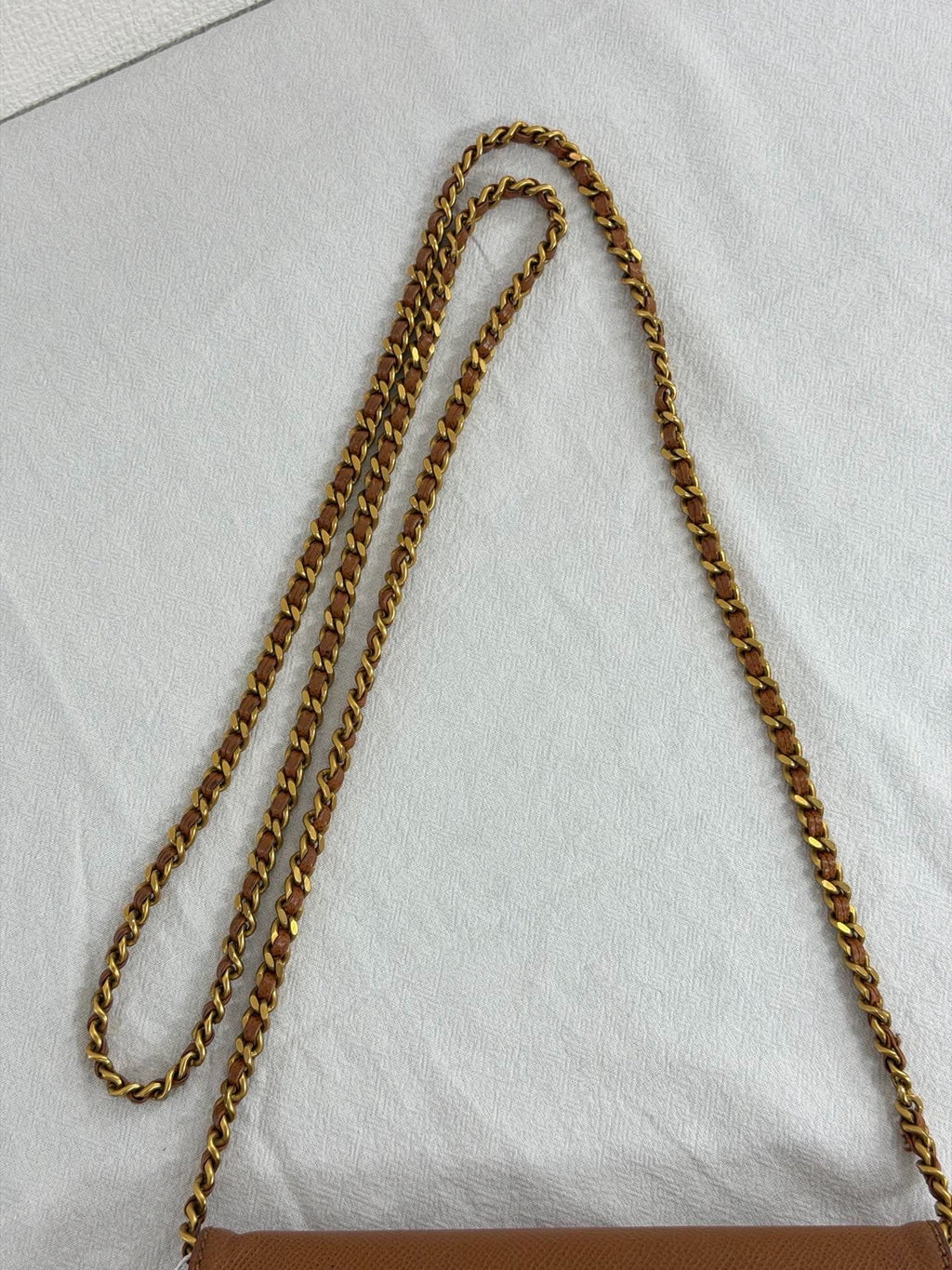 Chanel Vintage Brown Caviar Classic Wallet On Chain