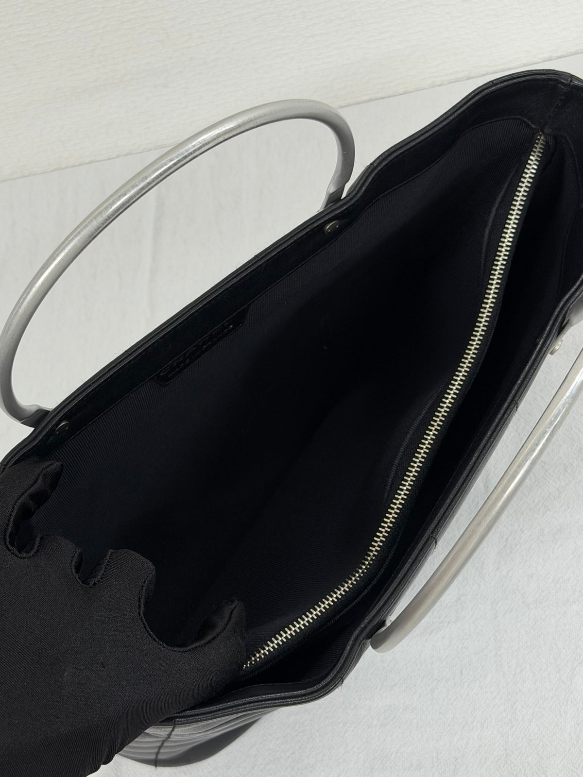 Chanel Vintage Chocolate Bar Metal Handle Tote Bag
