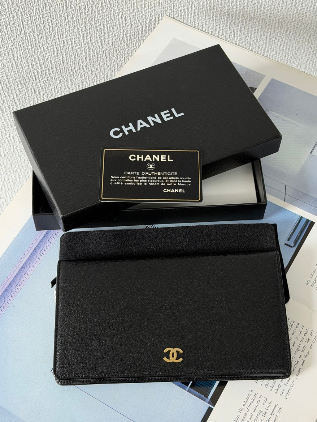 Chanel Vintage Caviar Skin CC Multi Case Long Wallet