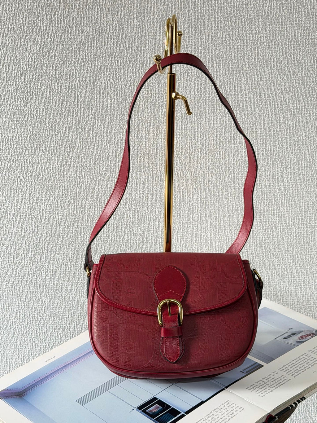 Christian Dior Vintage Trotter Monogram Shoulder Saddle Bag