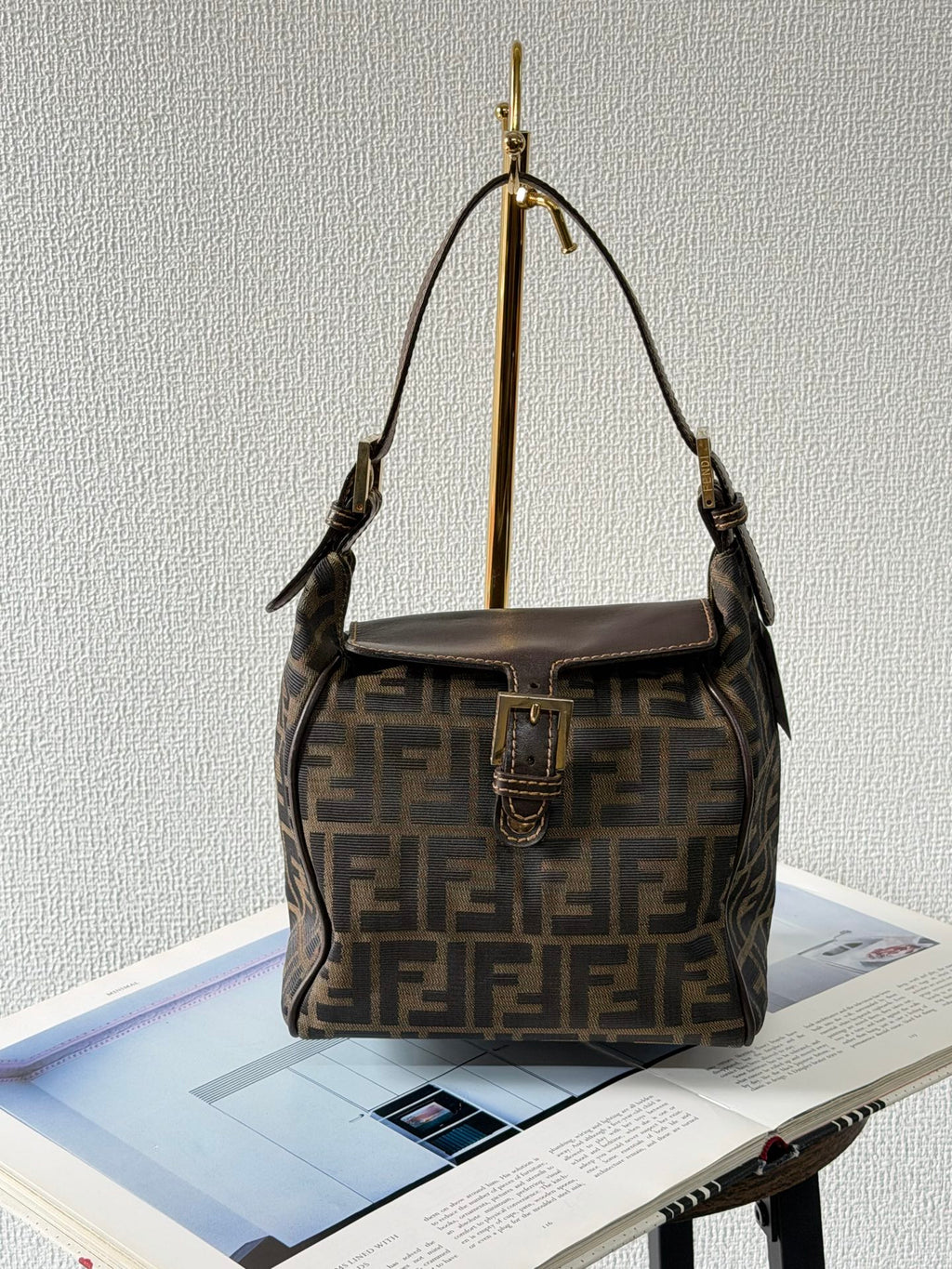 Fendi Vintage Zucca Canvas Flap Shoulder Bag