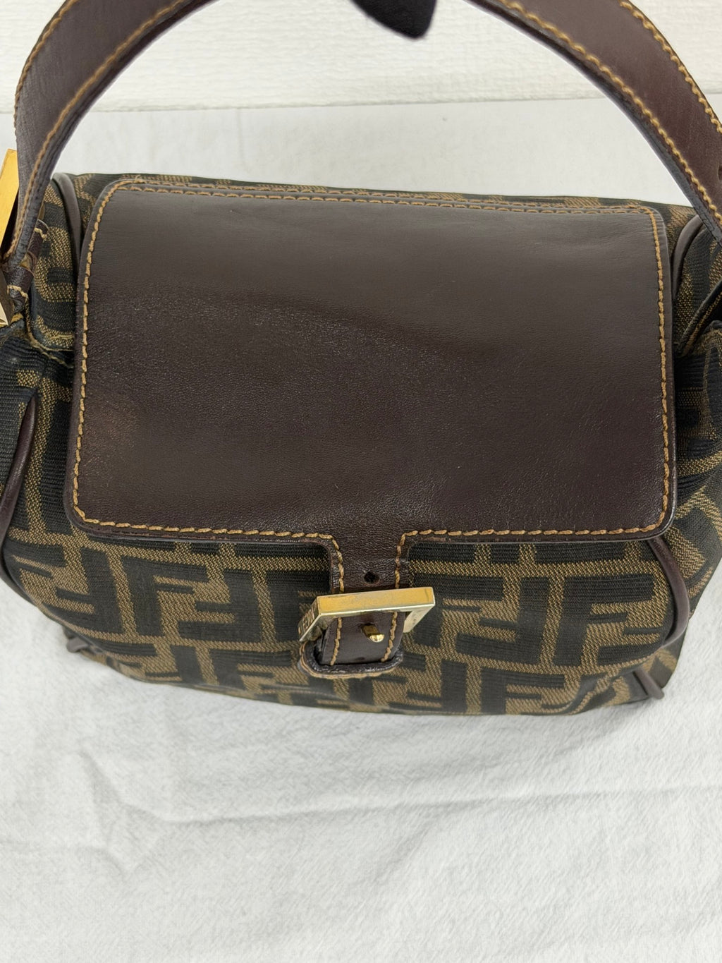 Fendi Vintage Zucca Canvas Flap Shoulder Bag