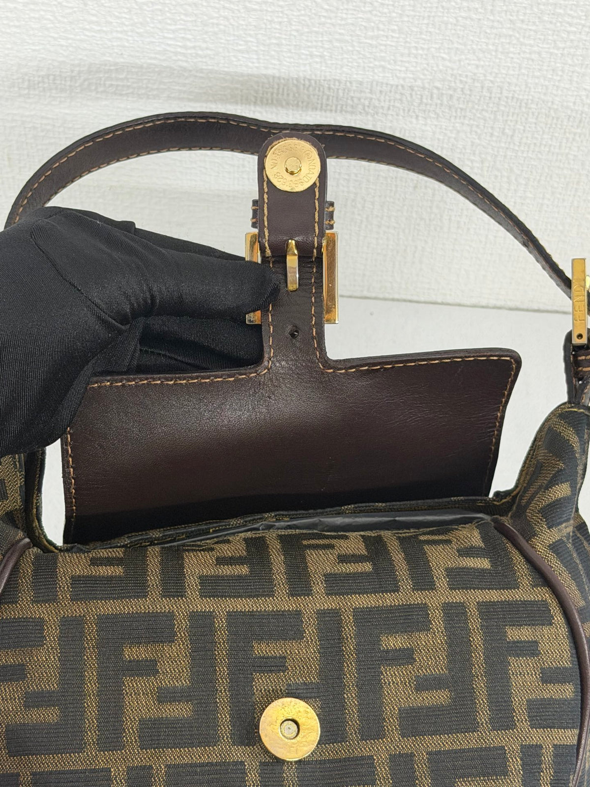 Fendi Vintage Zucca Canvas Flap Shoulder Bag