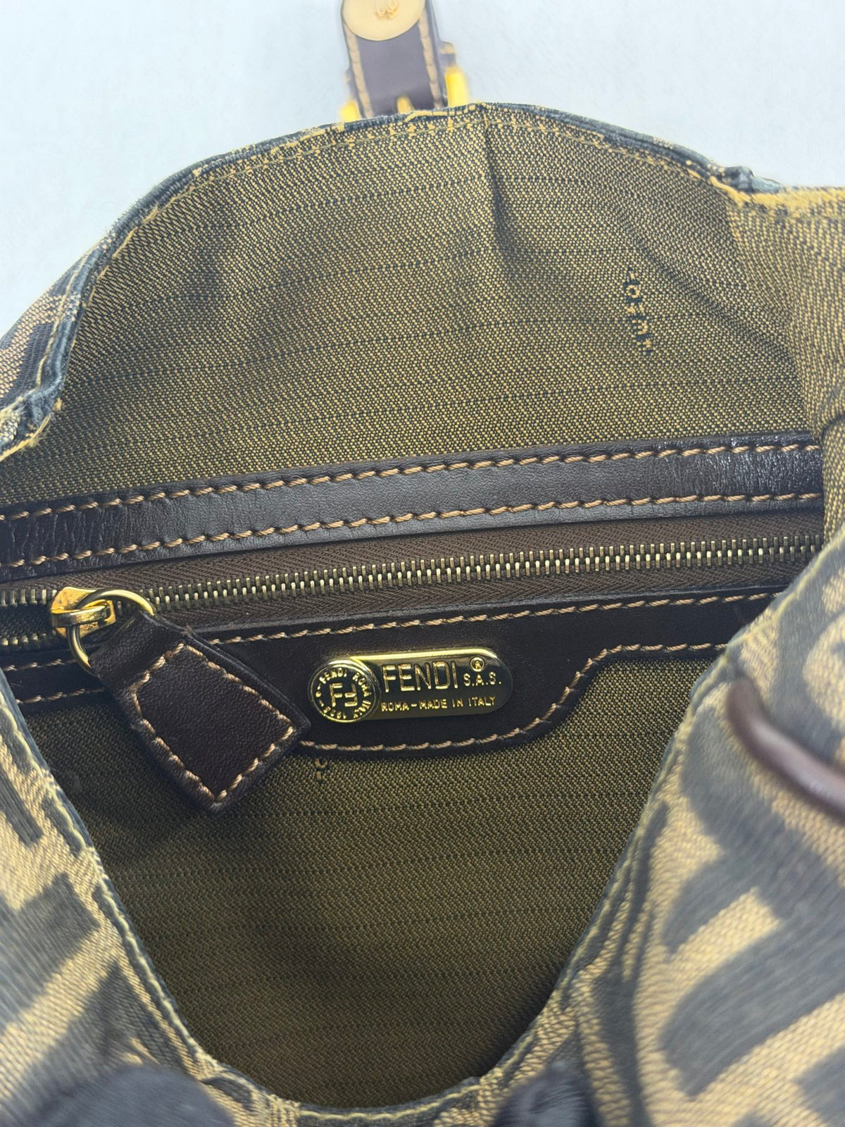 Fendi Vintage Zucca Canvas Flap Shoulder Bag
