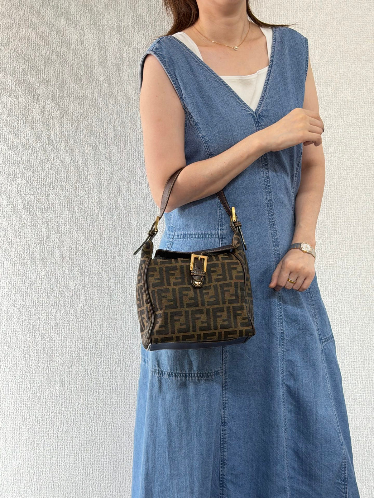 Fendi Vintage Zucca Canvas Flap Shoulder Bag
