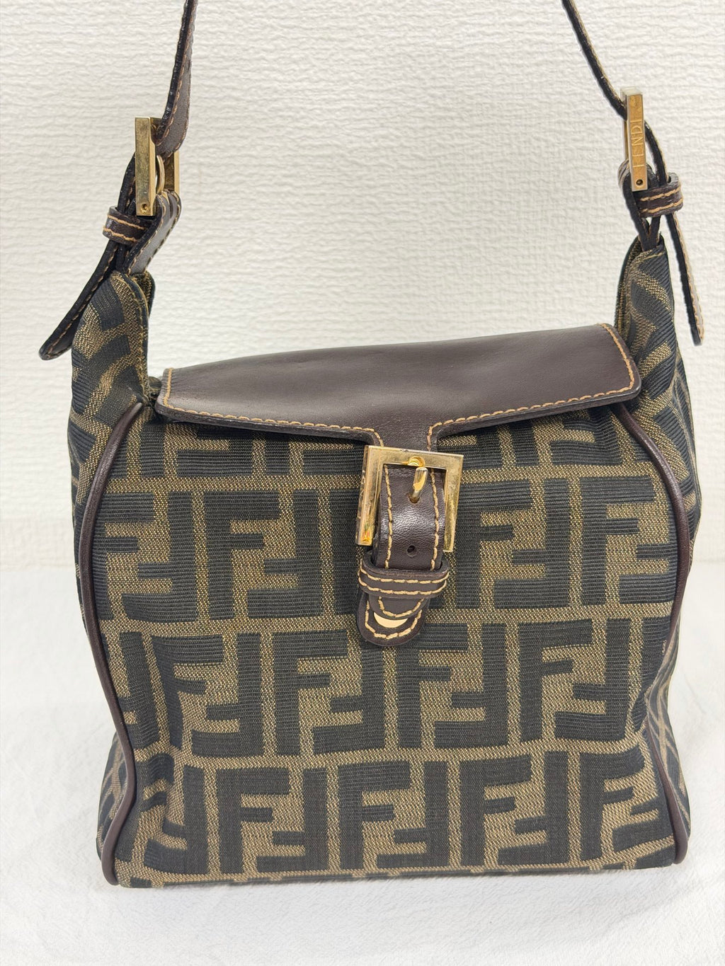 Fendi Vintage Zucca Canvas Flap Shoulder Bag