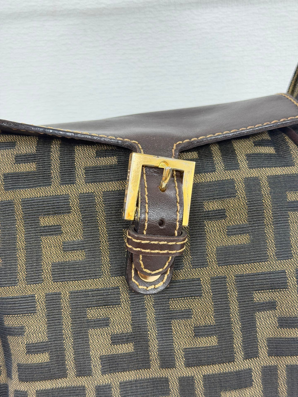 Fendi Vintage Zucca Canvas Flap Shoulder Bag