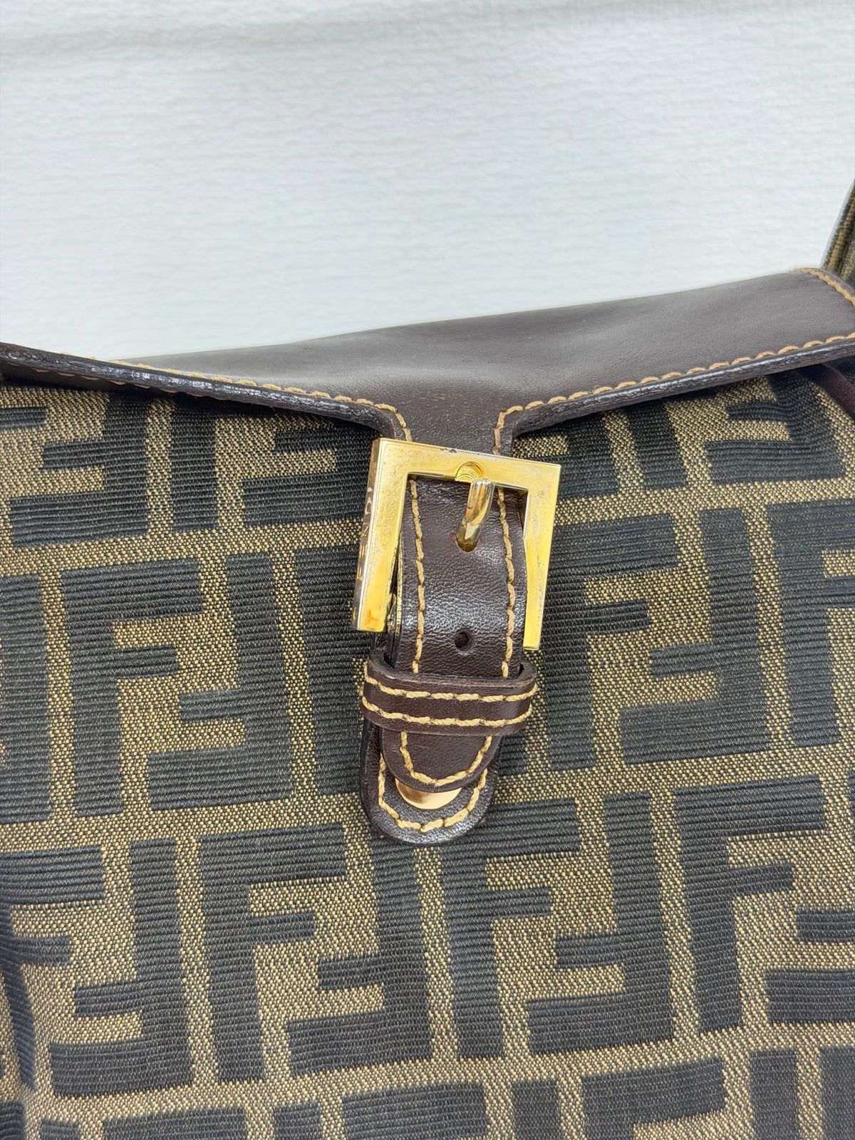 Fendi Vintage Zucca Canvas Flap Shoulder Bag