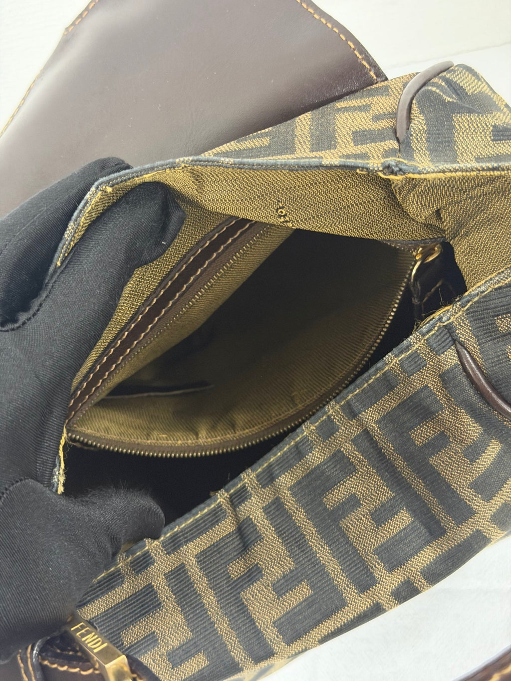 Fendi Vintage Zucca Canvas Flap Shoulder Bag