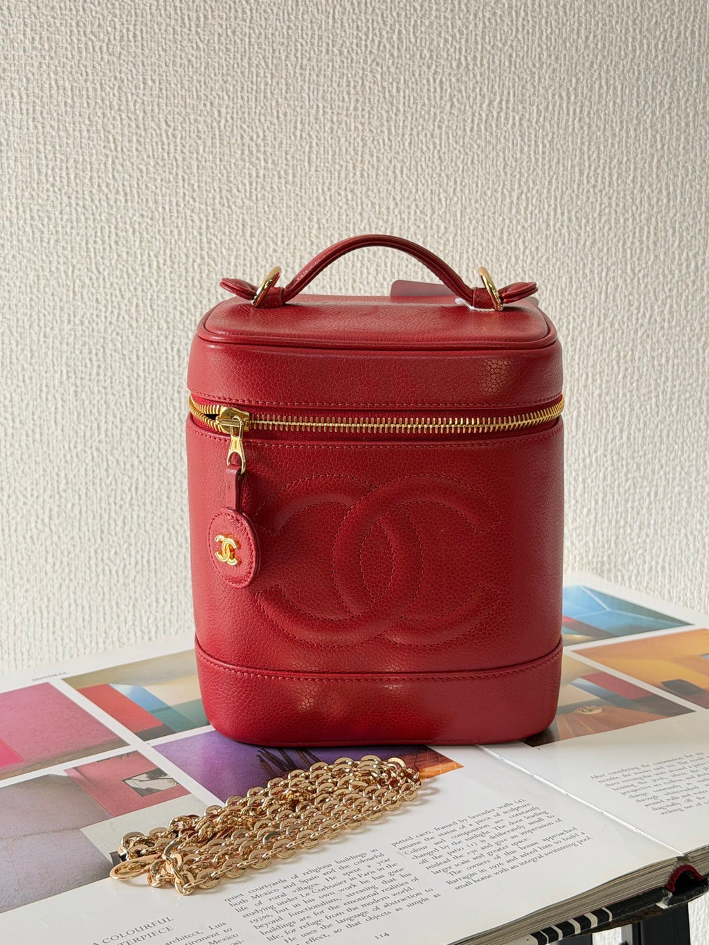 Chanel Vintage Caviar Skin CC Vanity Case Bag