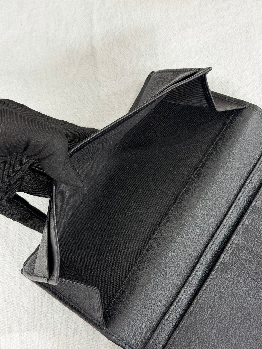 Chanel Vintage Camellia Butterfly Flap Long Wallet Black