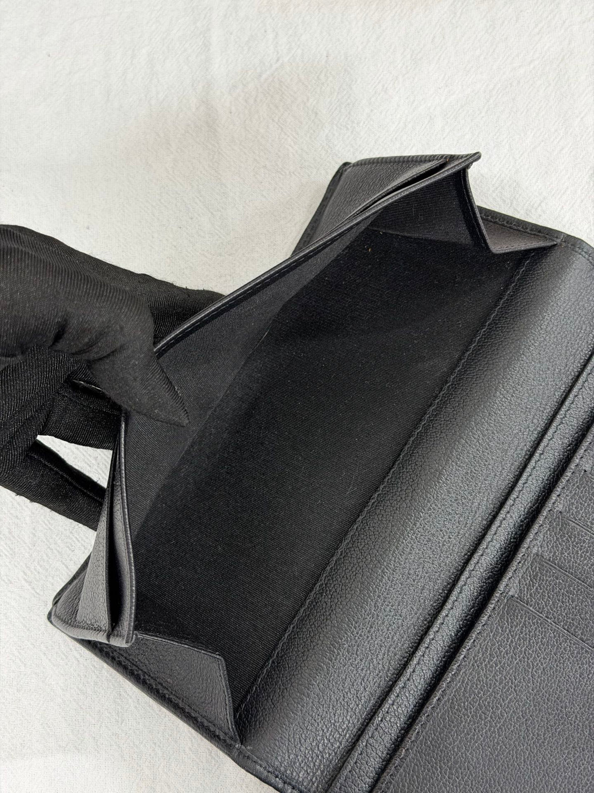 Chanel Vintage Camellia Butterfly Flap Long Wallet Black