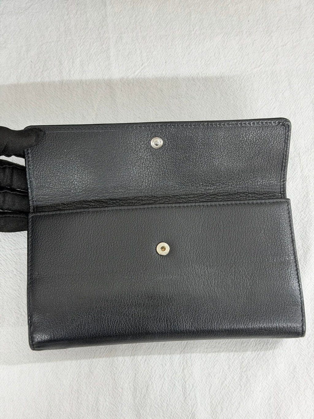 Chanel Vintage Camellia Butterfly Flap Long Wallet Black