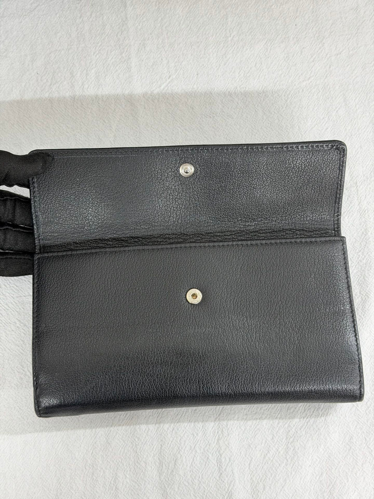 Chanel Vintage Camellia Butterfly Flap Long Wallet Black
