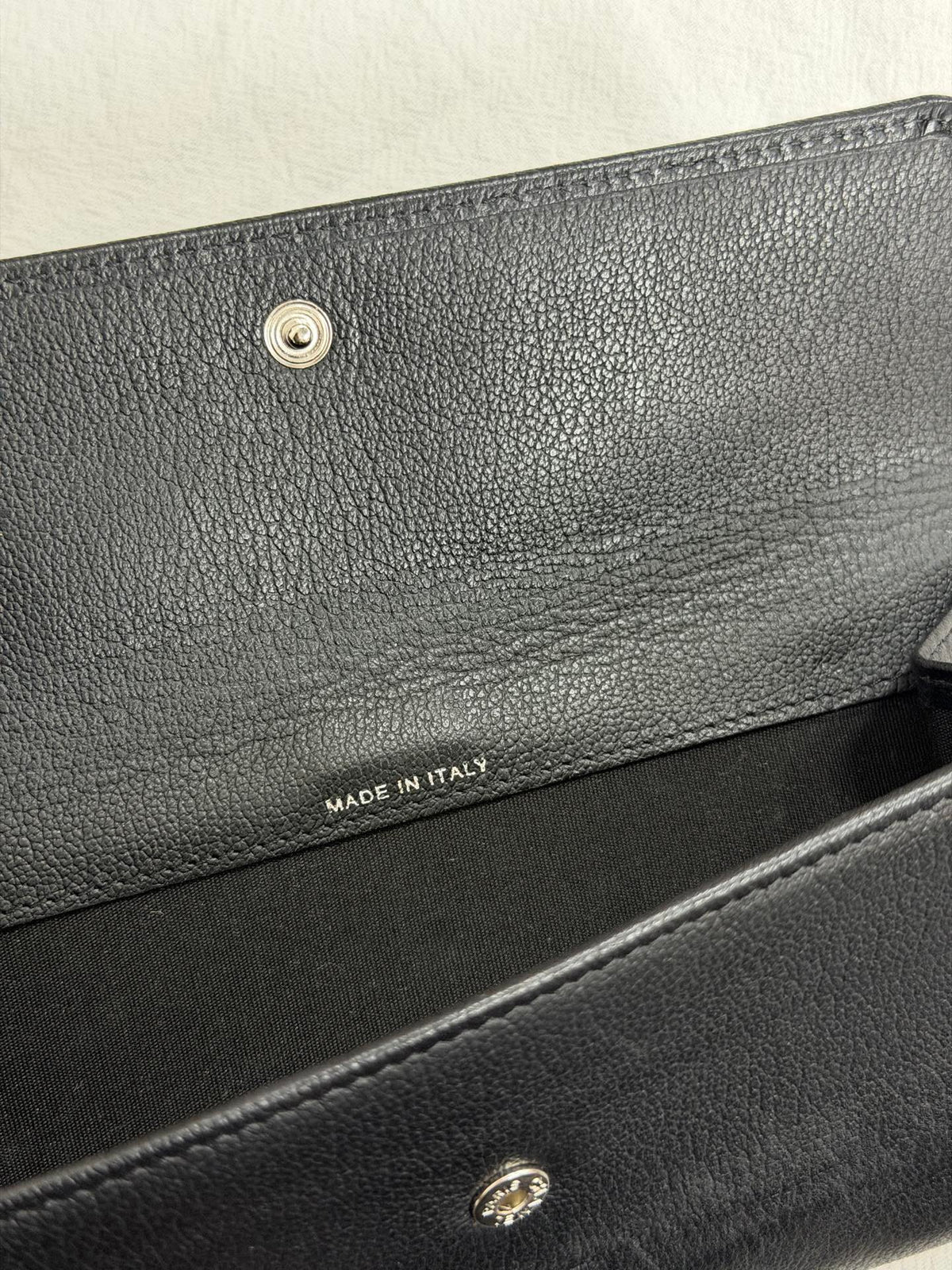 Chanel Vintage Camellia Butterfly Flap Long Wallet Black