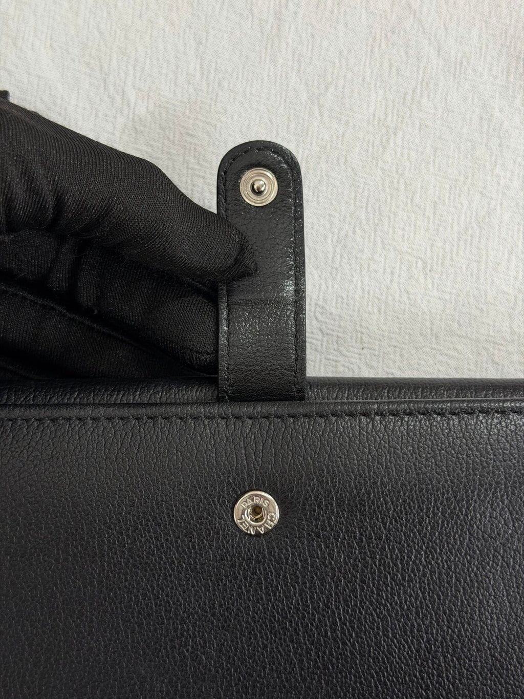 Chanel Vintage Camellia Butterfly Flap Long Wallet Black
