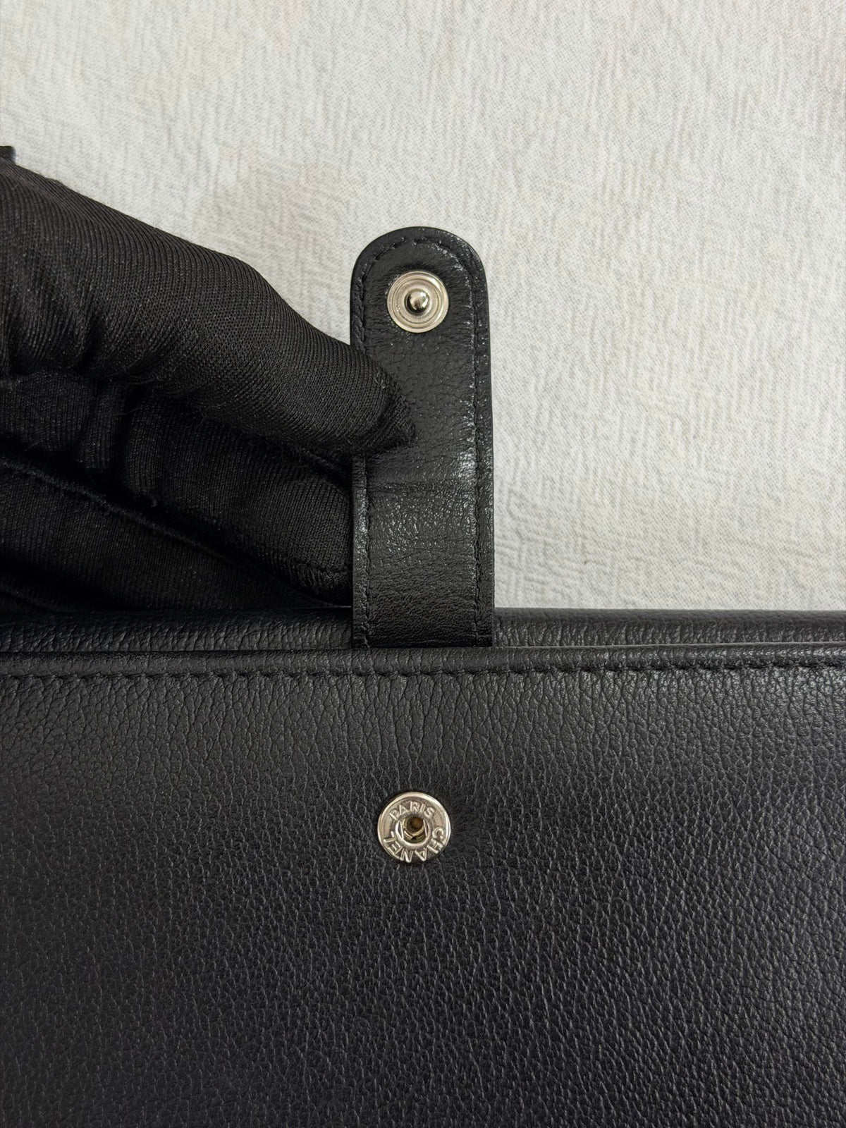 Chanel Vintage Camellia Butterfly Flap Long Wallet Black