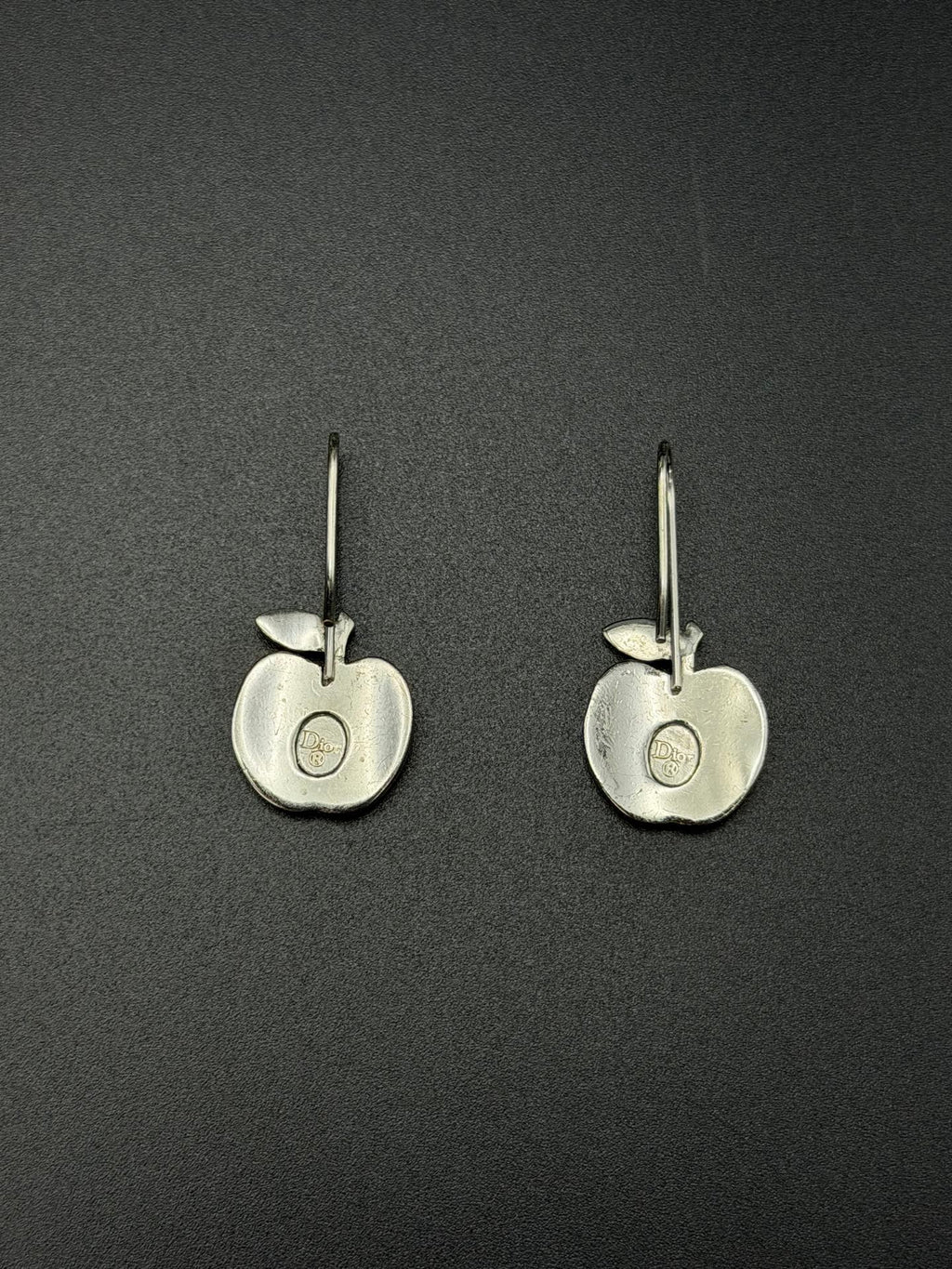 Christian Dior Vintage Yellow Enamel Apple Drop Earrings