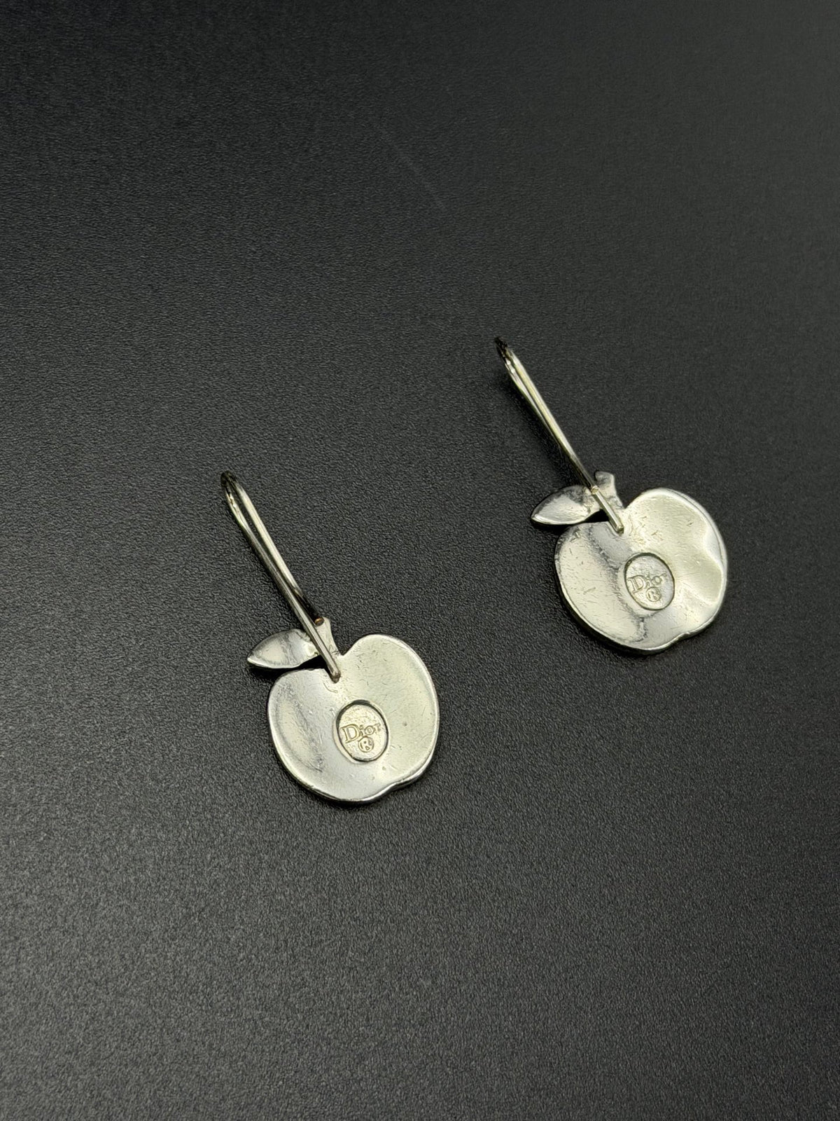Christian Dior Vintage Yellow Enamel Apple Drop Earrings