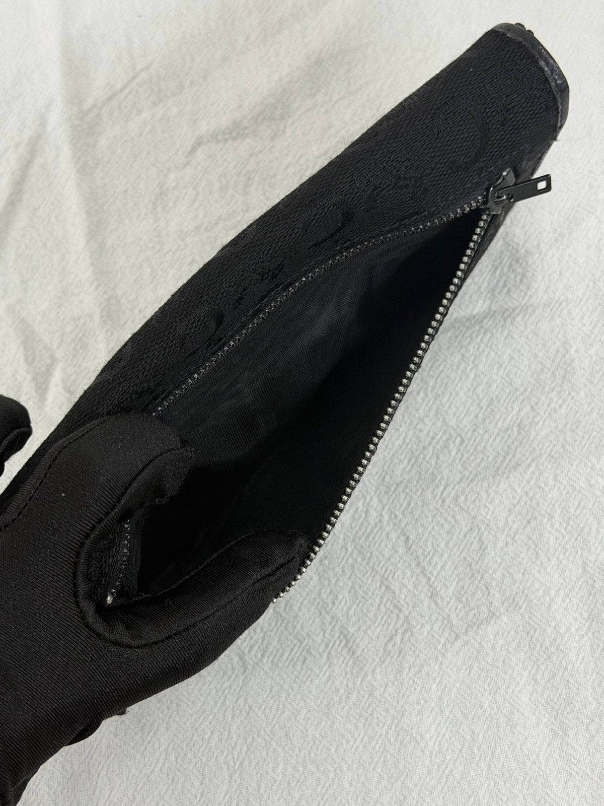 Celine Vintage C Sulky Canvas Bifold Long Wallet Black