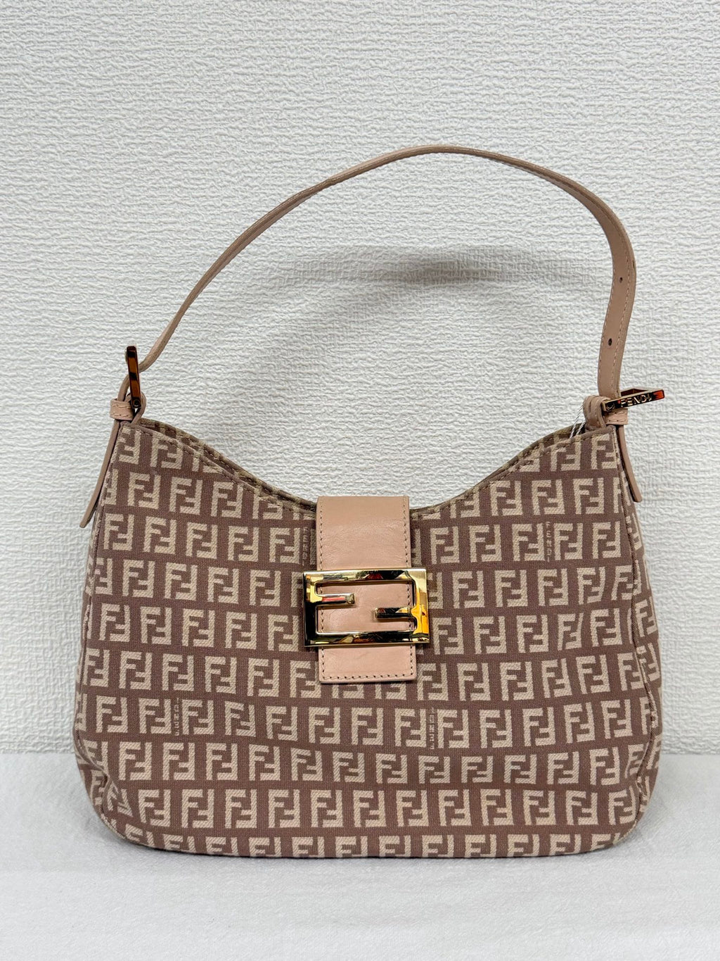 Fendi Vintage Zucchino Canvas Mamma Baguette Bag Beige