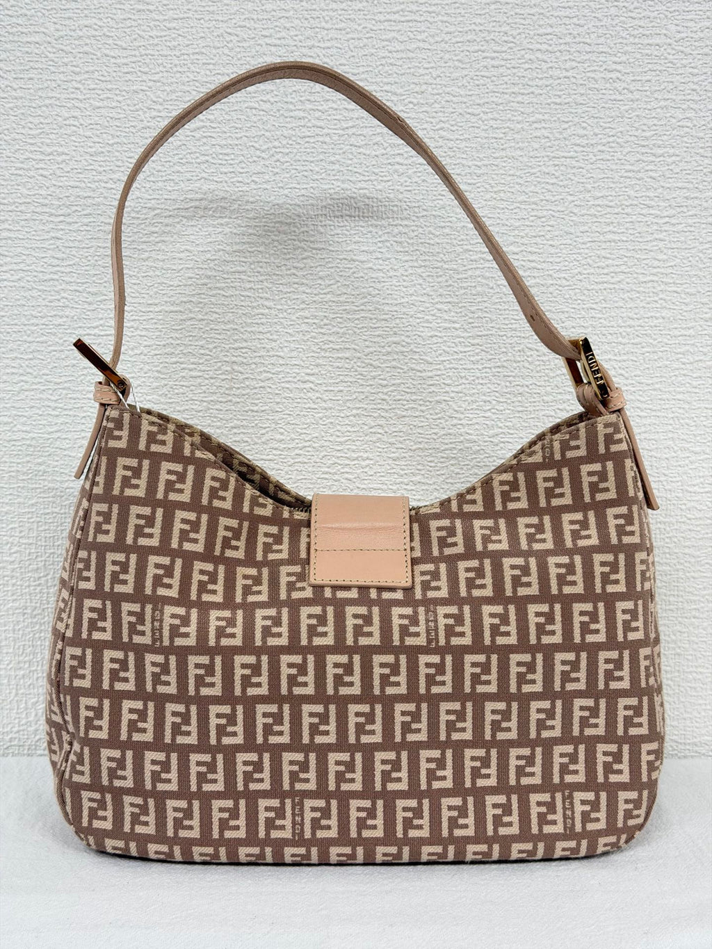 Fendi Vintage Zucchino Canvas Mamma Baguette Bag Beige