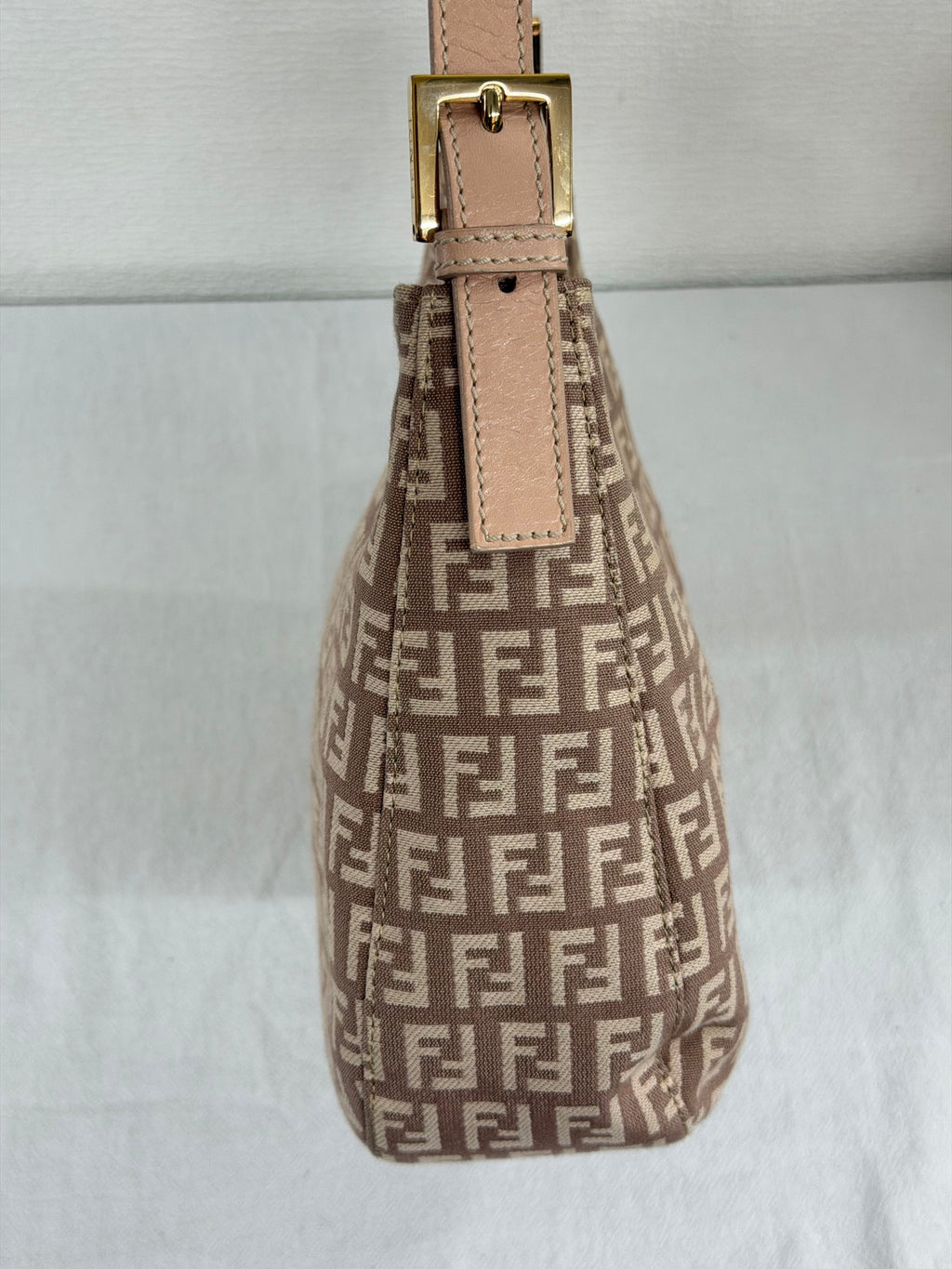 Fendi Vintage Zucchino Canvas Mamma Baguette Bag Beige