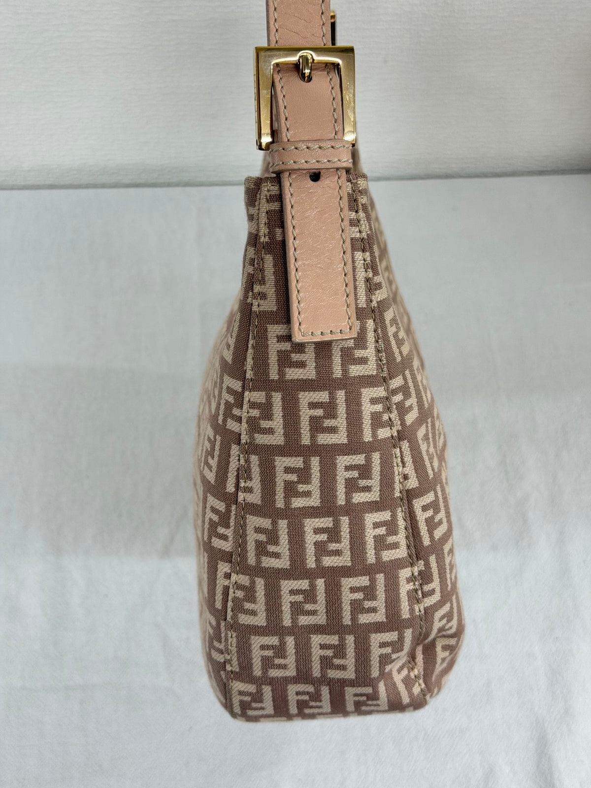 Fendi Vintage Zucchino Canvas Mamma Baguette Bag Beige