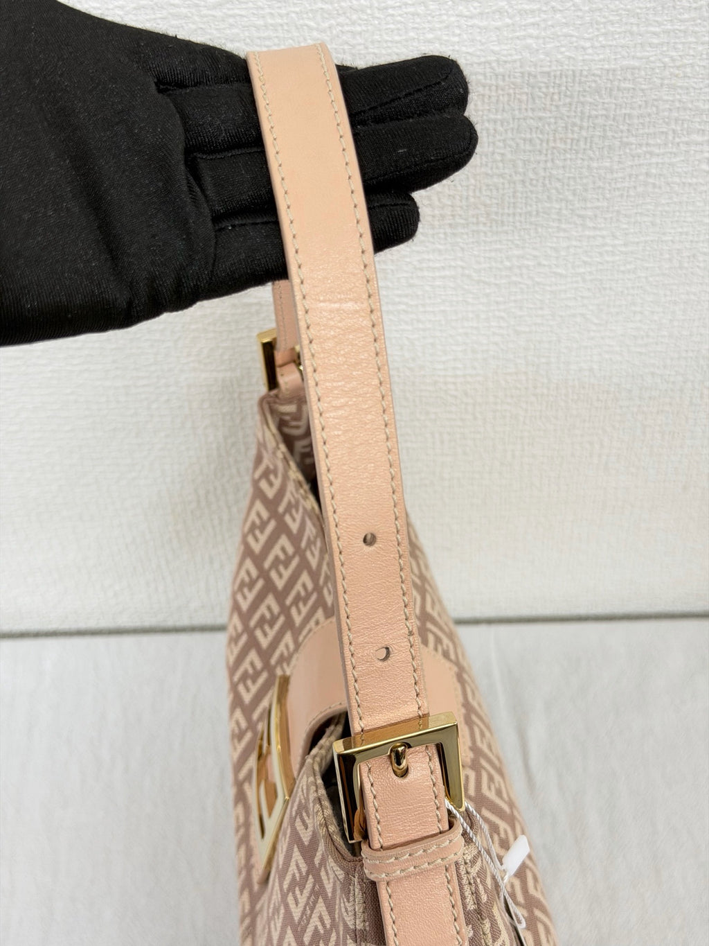 Fendi Vintage Zucchino Canvas Mamma Baguette Bag Beige