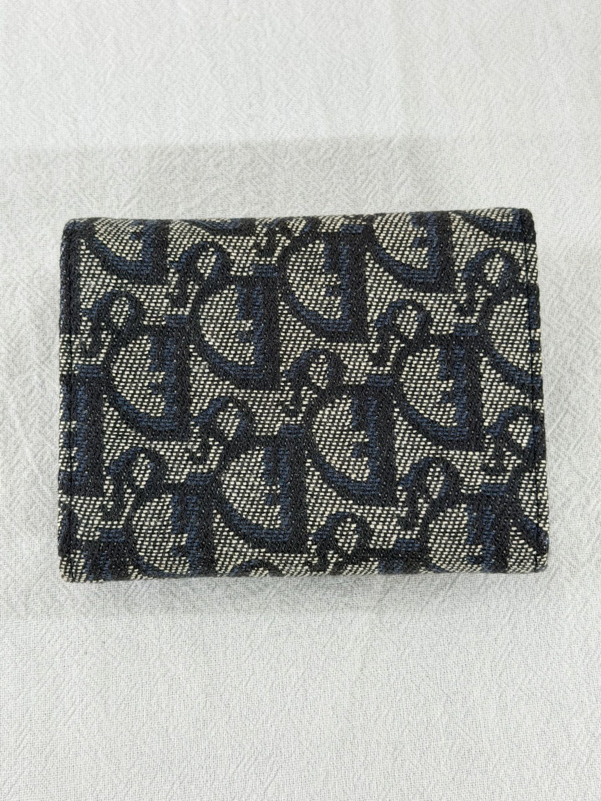 Dior Saddle Lotus Wallet Blue Dior Oblique Jacquard