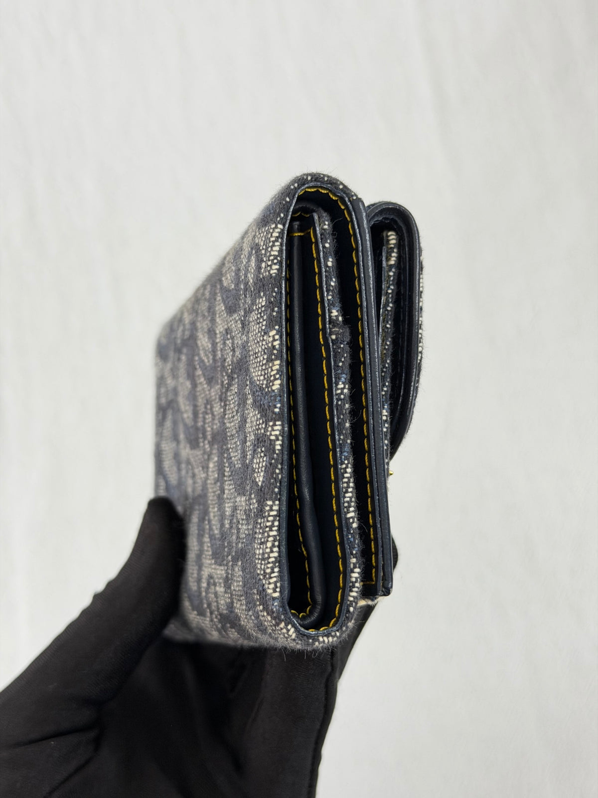 Dior Saddle Lotus Wallet Blue Dior Oblique Jacquard