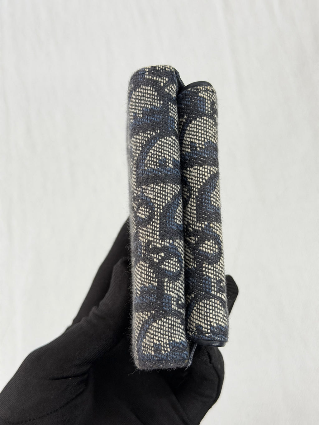Dior Saddle Lotus Wallet Blue Dior Oblique Jacquard