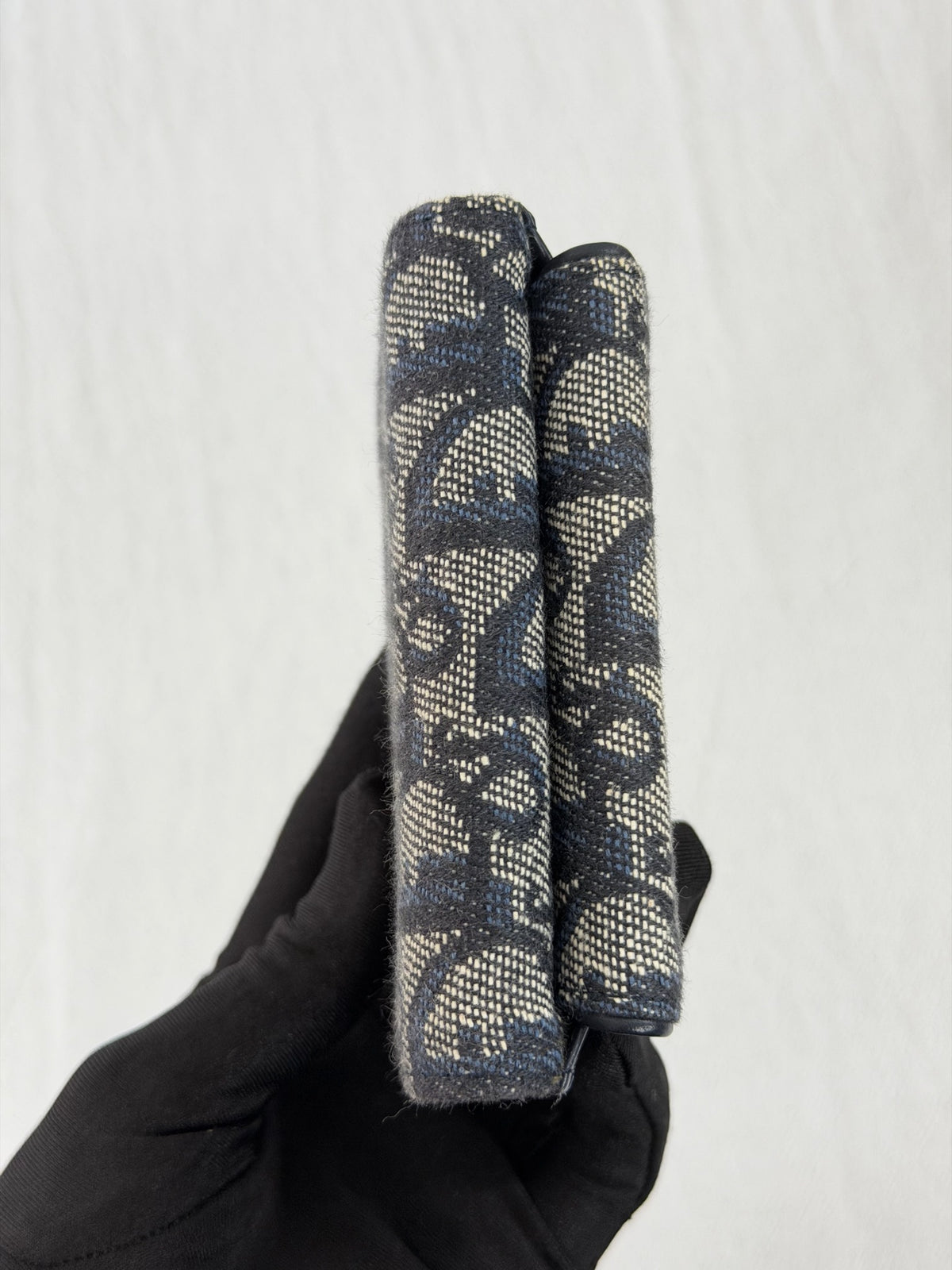 Dior Saddle Lotus Wallet Blue Dior Oblique Jacquard